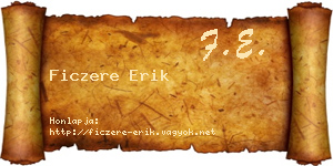 Ficzere Erik névjegykártya